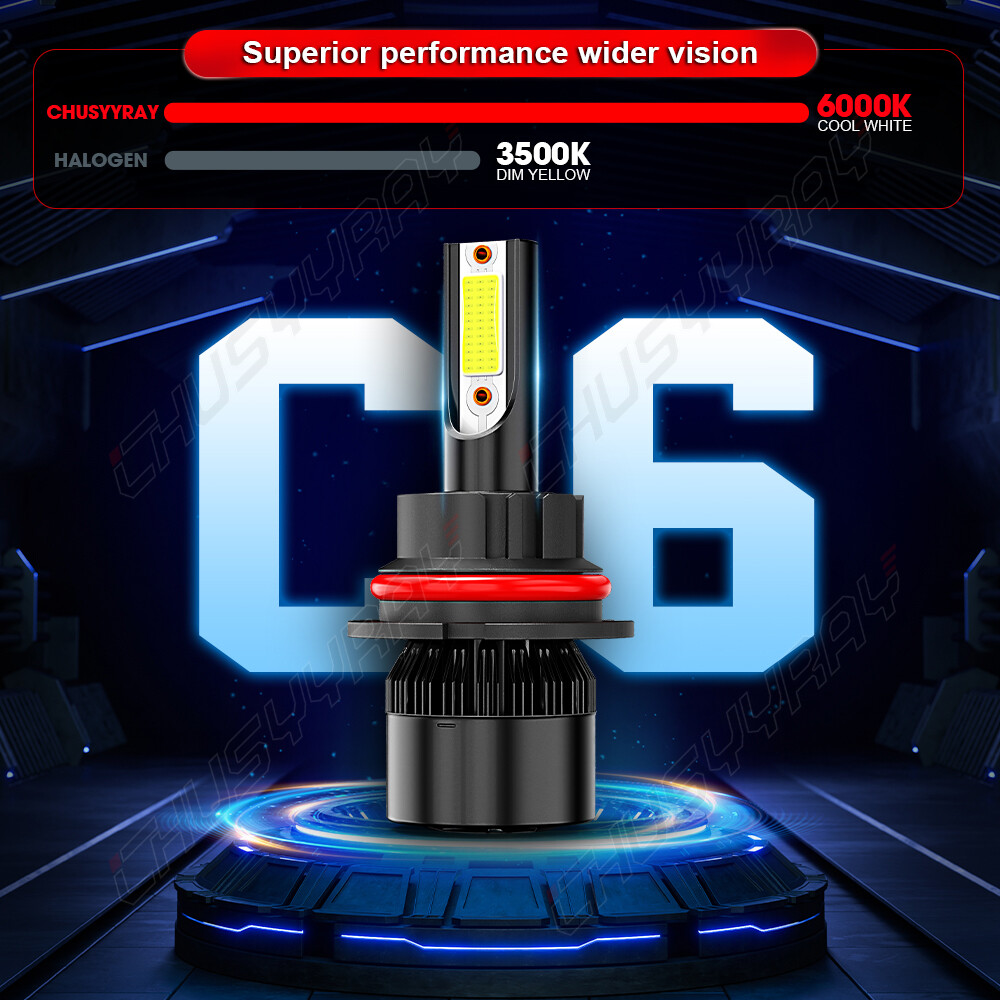 For Chevrolet Caprice 1991-1996 6000K 2X Front LED Headlight Bulbs High-Low Beam