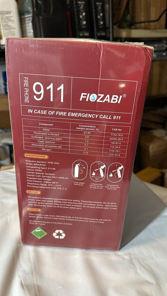 Portable Fire Extinguisher Spray 620ml 4 Pack ABC Multi‑Purpose w/ Bracket