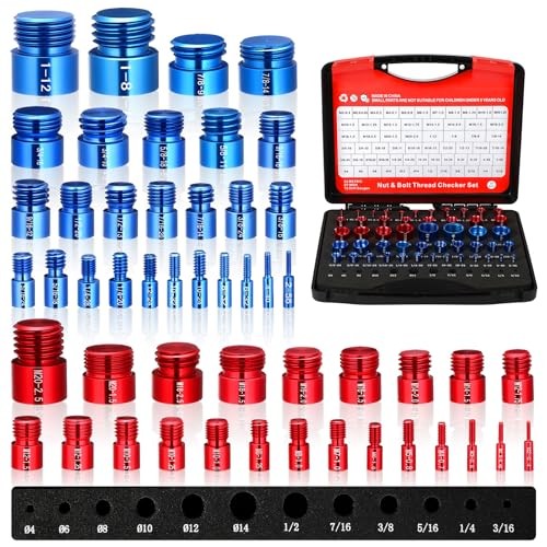 62 Pcs (50+12pcs) Thread Checker & Drill Checker, Nut and Bolt Threads