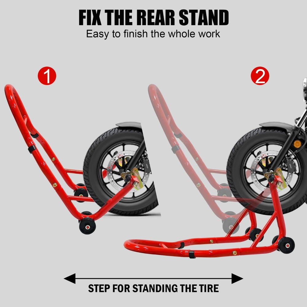 Motorcycle Stand Lift 880 lbs Front & Rear Fork Stand Spoolift Paddock Swingarm