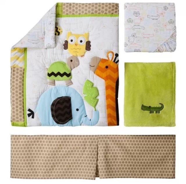 Circo 4pc Crib Bedding Set - Jungle Stack Safari Animals
