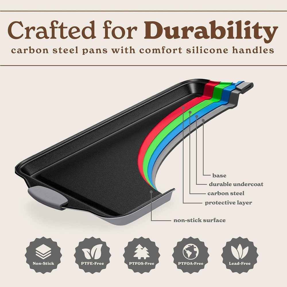 10 Pc Nonstick Stackable Bakeware Set Heavy Duty Baking Pans