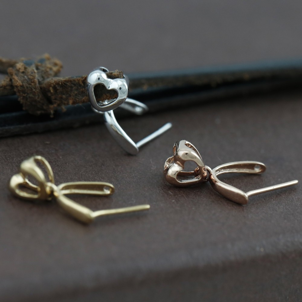 Genuine Solid 18CT Gold Jade Clip Bails