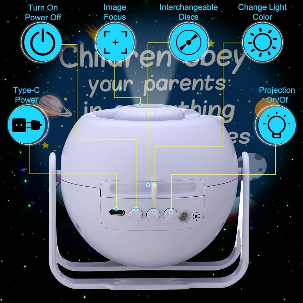 Bible Verses Projector Galaxy Projector Includes 12 Interchangeable Christian