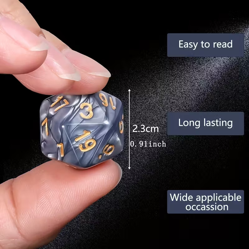 5 pcs DND Polyhedral D20 Dice - New - Blue