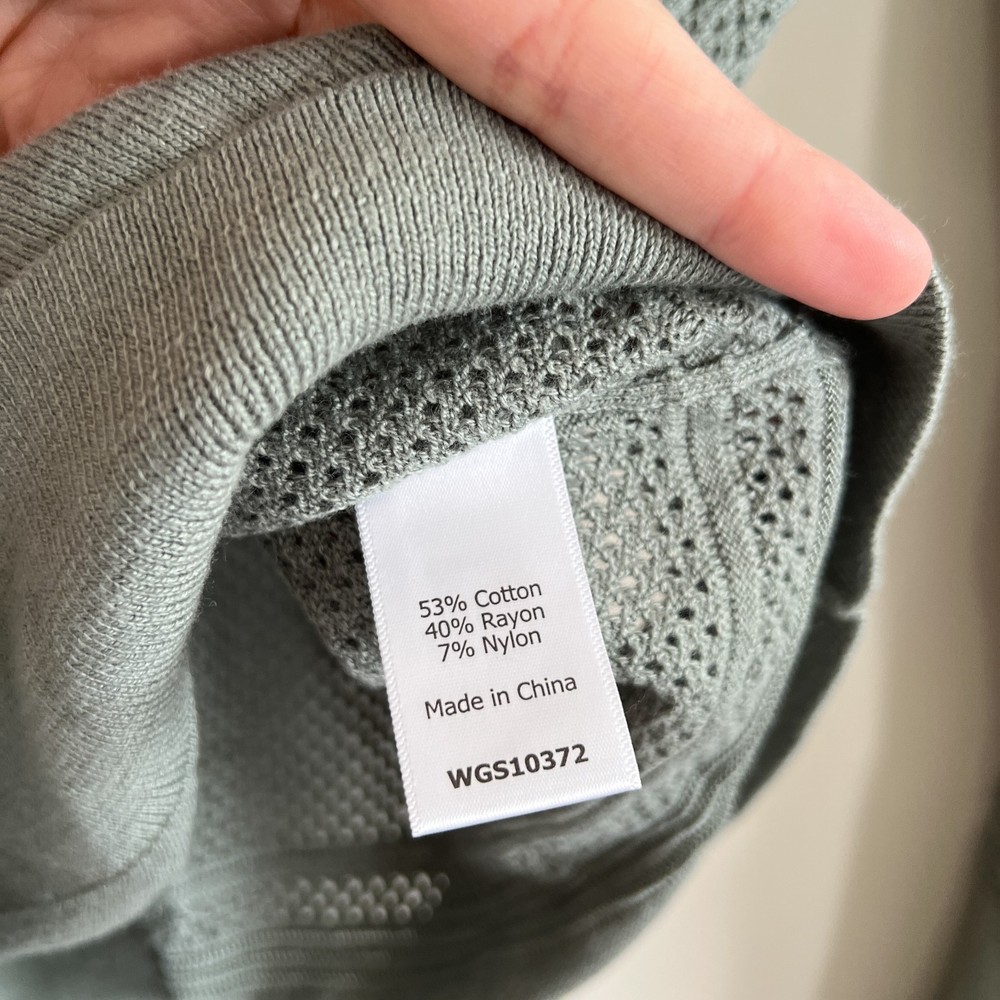 NWT Market & Spruce Light Green Rowan Textured Pullover Sweater Size Large