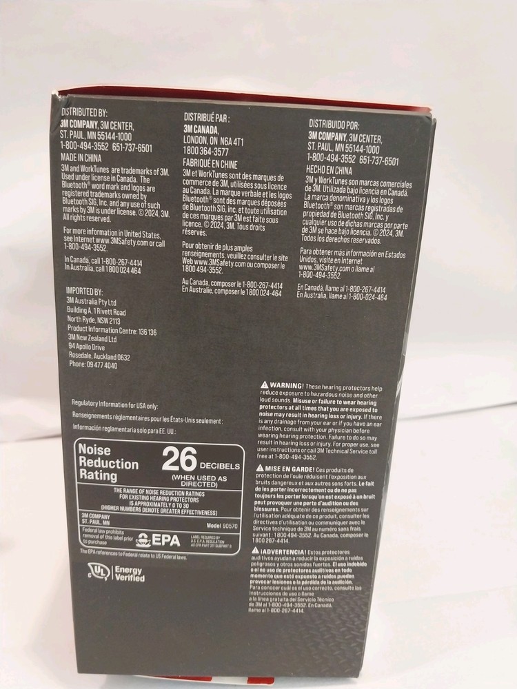3M WorkTunes Electronic Hearing Protectors: Connect with Bluetooth Technology (B