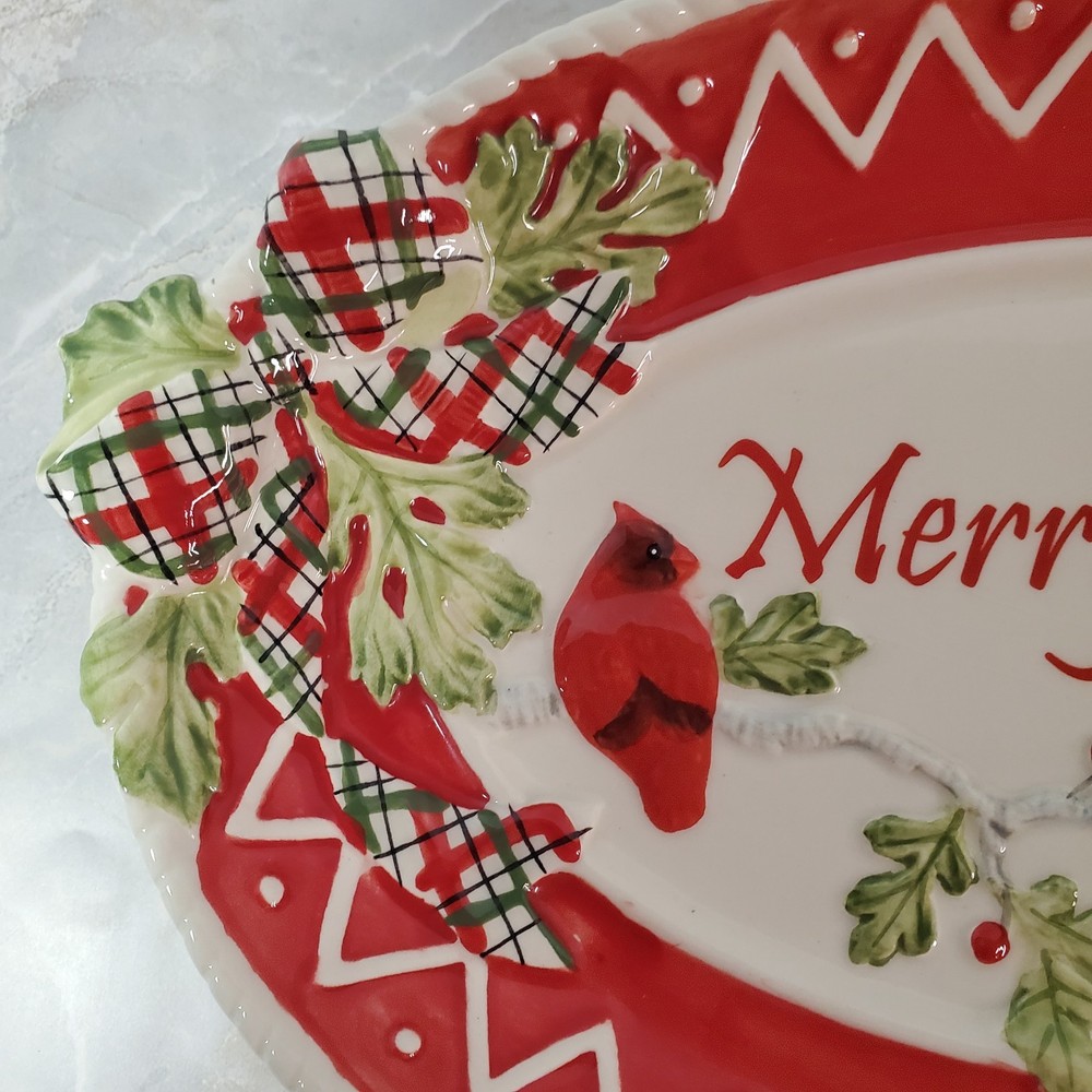 Fitz And Floyd Christmas Platter Small Winterberry