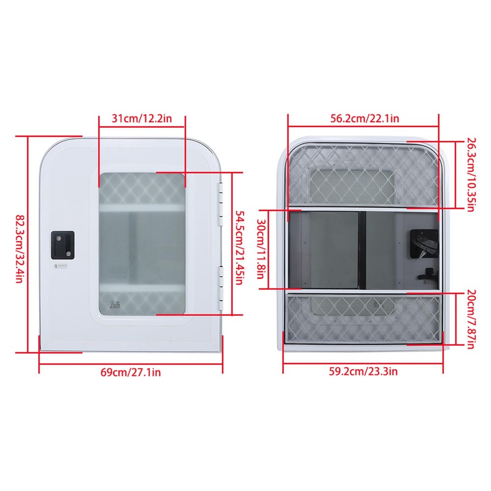 26x32 RV Entry Door with Screen Window for Passenger Side