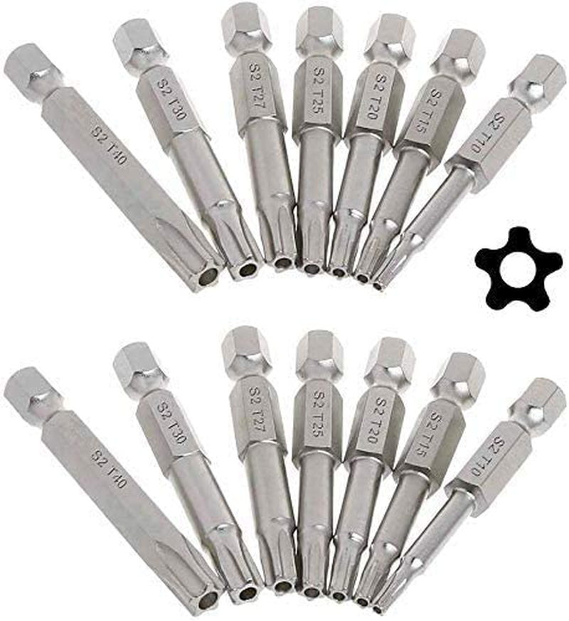 Mesee 5 Point Security Star Torx Screwdriver Bits Set 14Pcs Security Star Torx