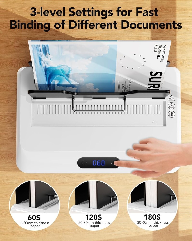 User-Friendly Thermal Binding Machine - Auto Shut-Off & Overheating Protection