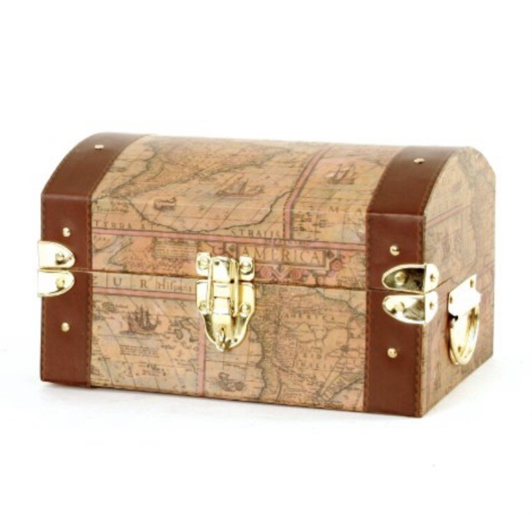 Paperboard Map Treasure Chest Trunk