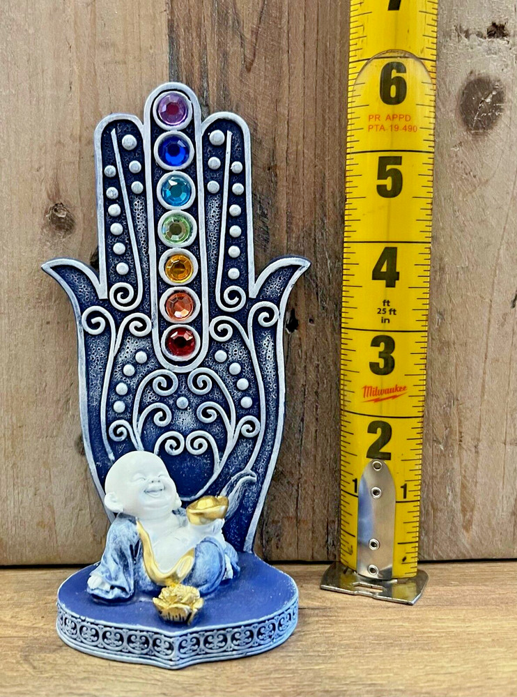 Chakra Hand Resin Incense Burner 6" x 3"