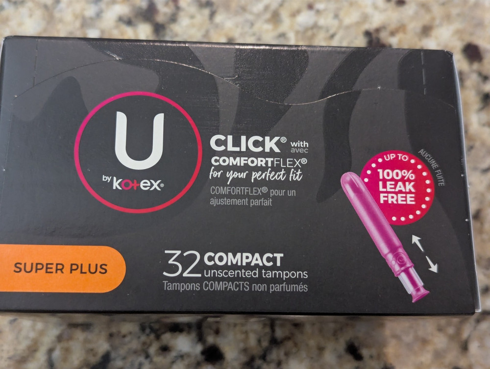 U by Kotex Click Compact Unscented Tampons Super Plus 32ct x 6 Pack