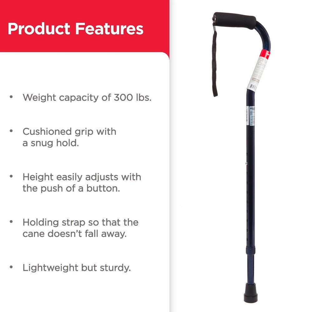 Mobility Offset Handle Cane, Ice Blue