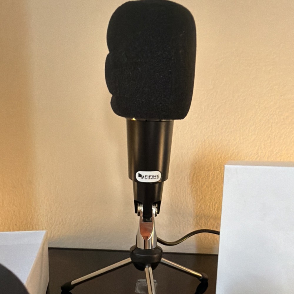 FIFINE K668 USB Microphone, Adjustable Stand, Freestanding, Black