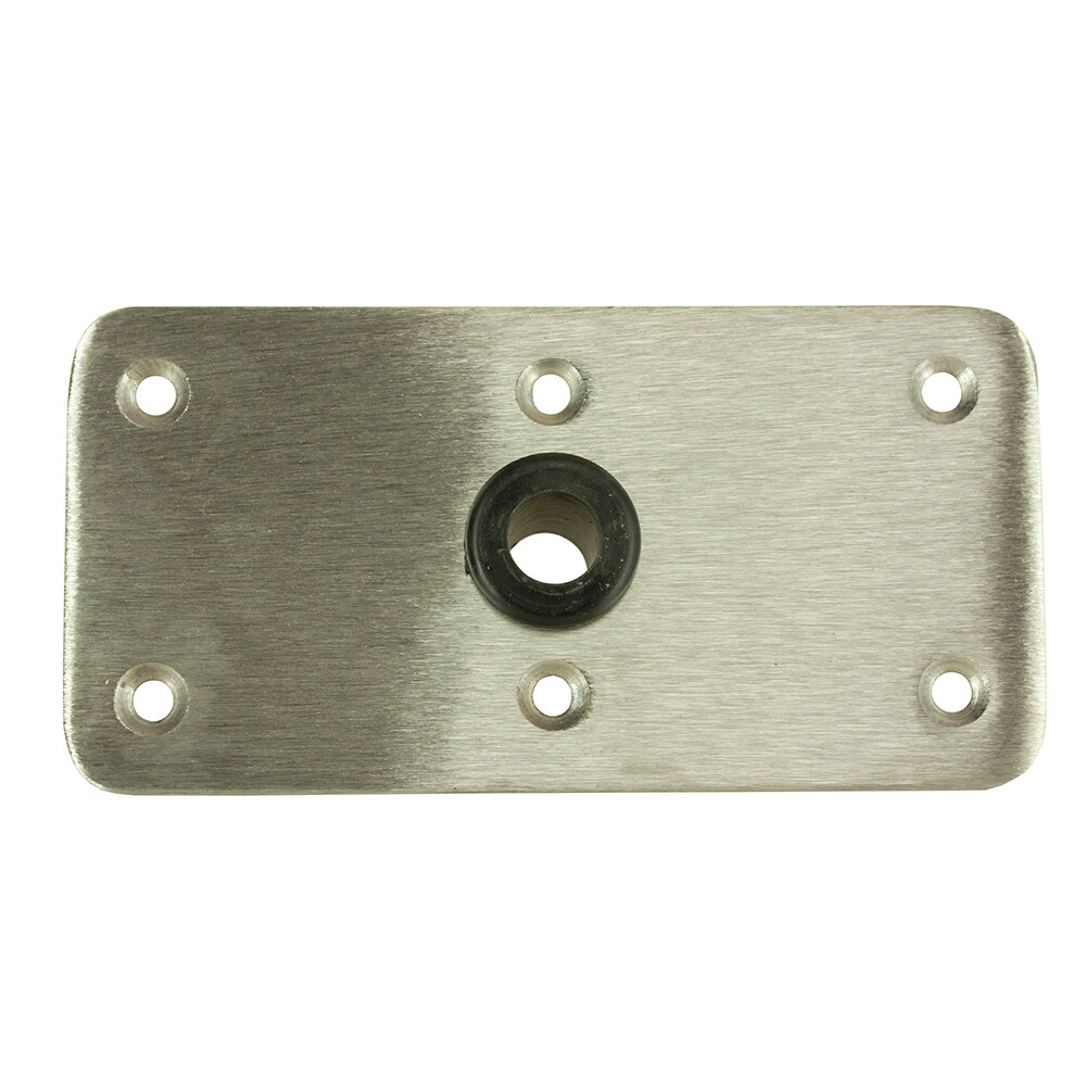Springfield 4x8" Rectangular Boat Seat Base KingPin Stainless Steel Satin