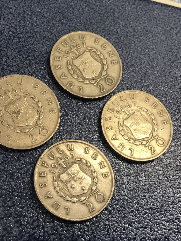 4 1967 SAMOA 20 SENE COINS