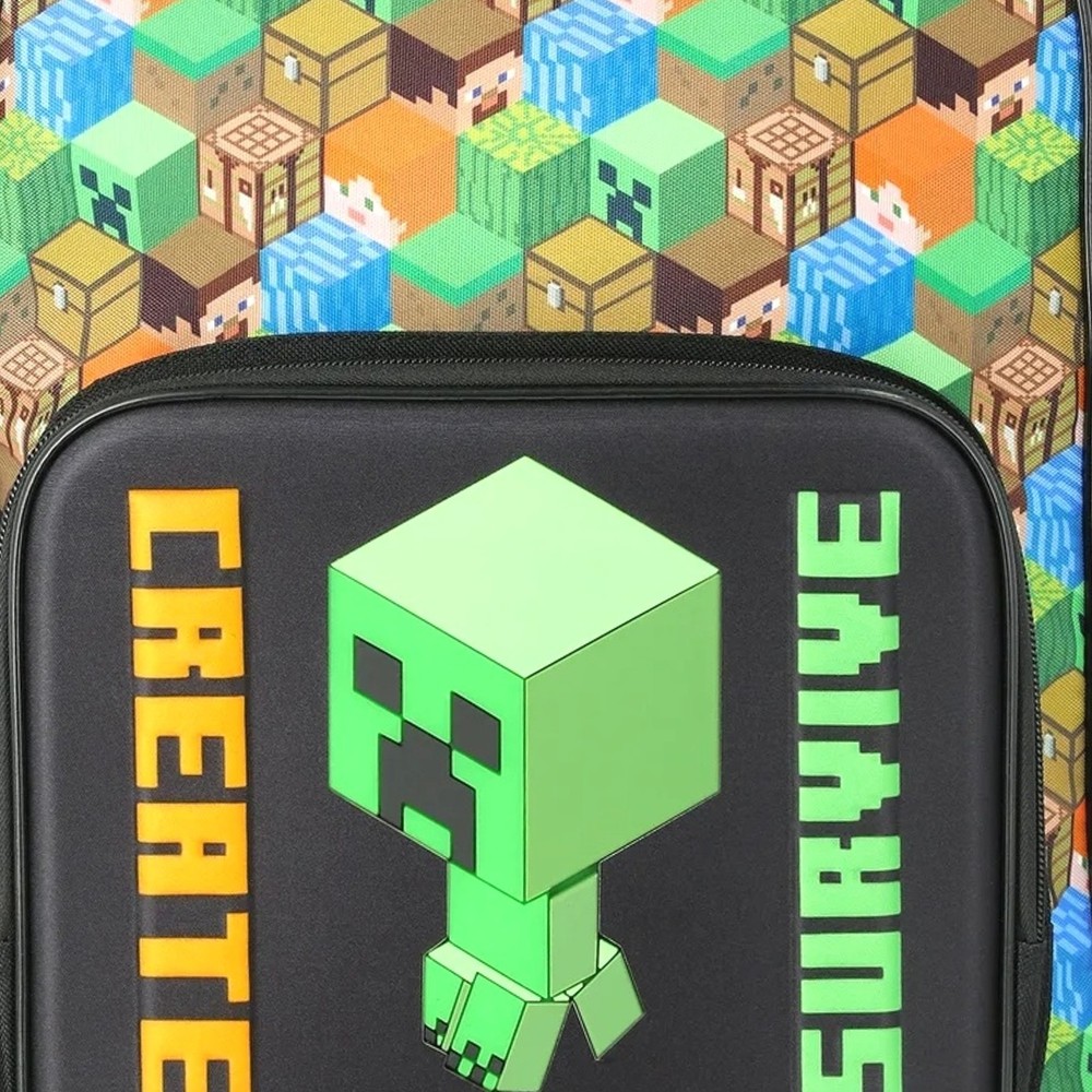 Minecraft Creeper "Create, Survive, Explore" 17" Light Up Backpack, School Bag