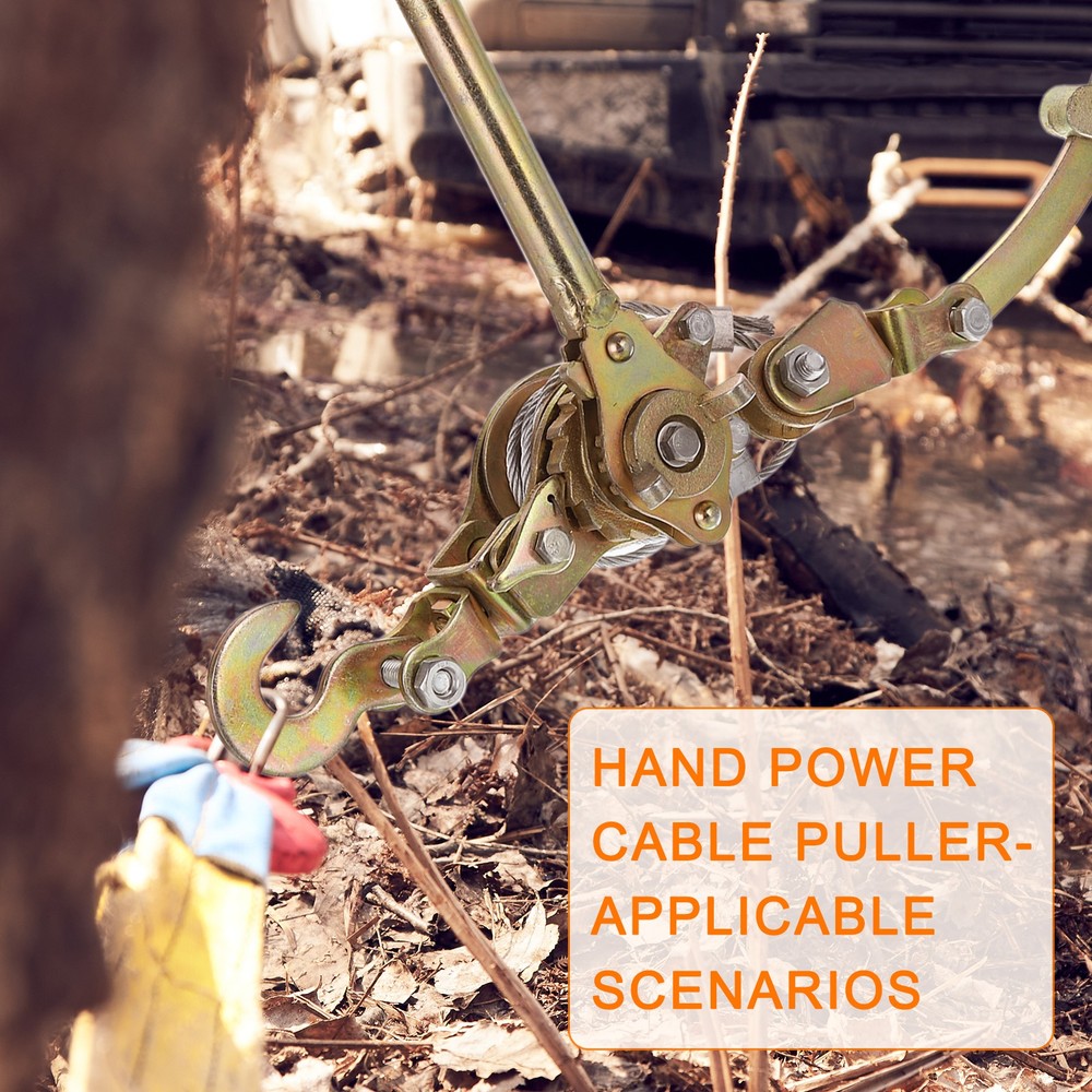 Come Along Winch,1 Ton Winch,Hand Cable Puller with 1 Hooks 1 Pcs
