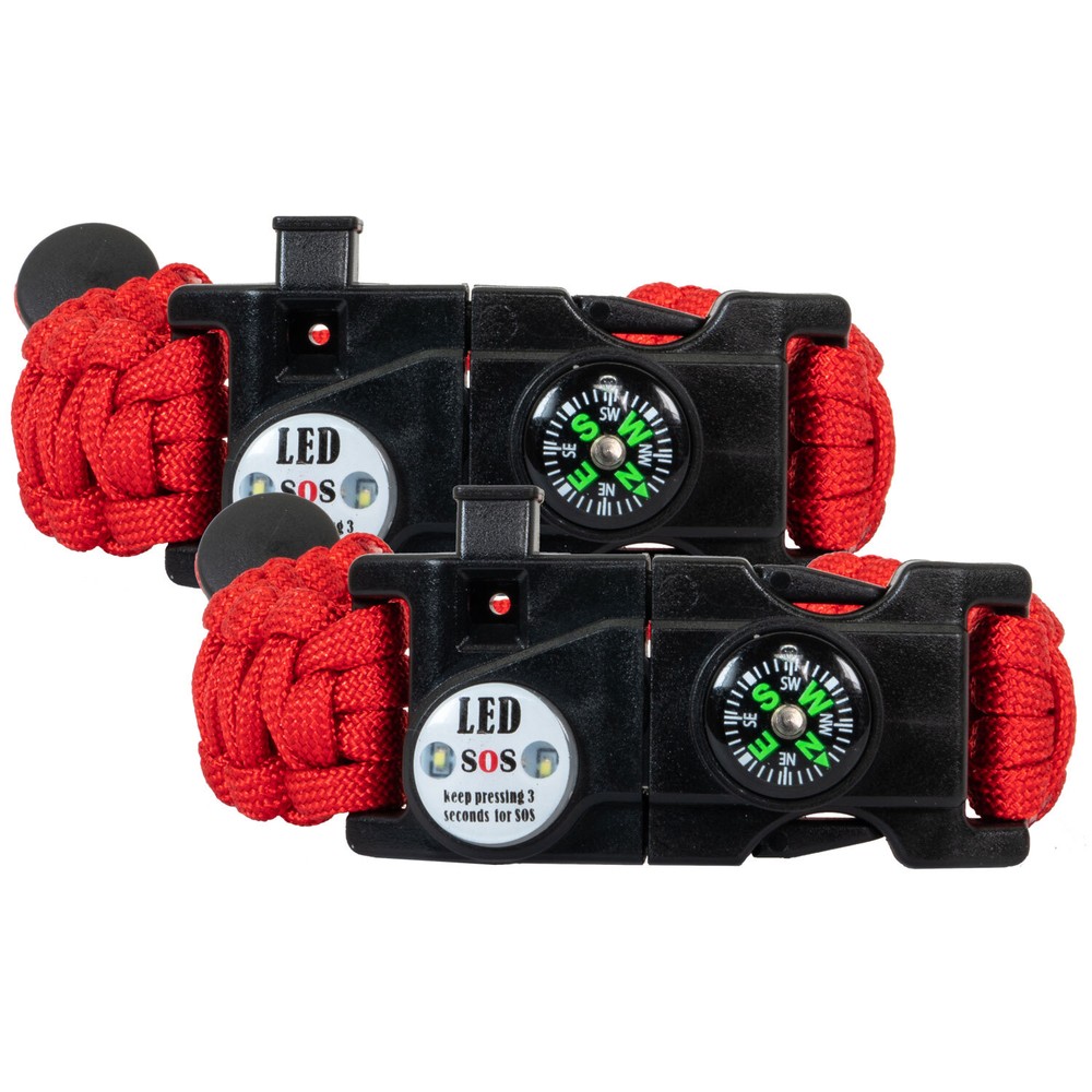 Deco Gear Tactical Flashlight and Pen Set + 2-Pack Survival Bracelet Gift Bundle
