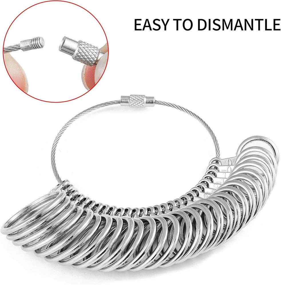 Bflaae Ring Sizer Measuring Tool Kit, 27 PCS Stainless Steel 3pcs kit