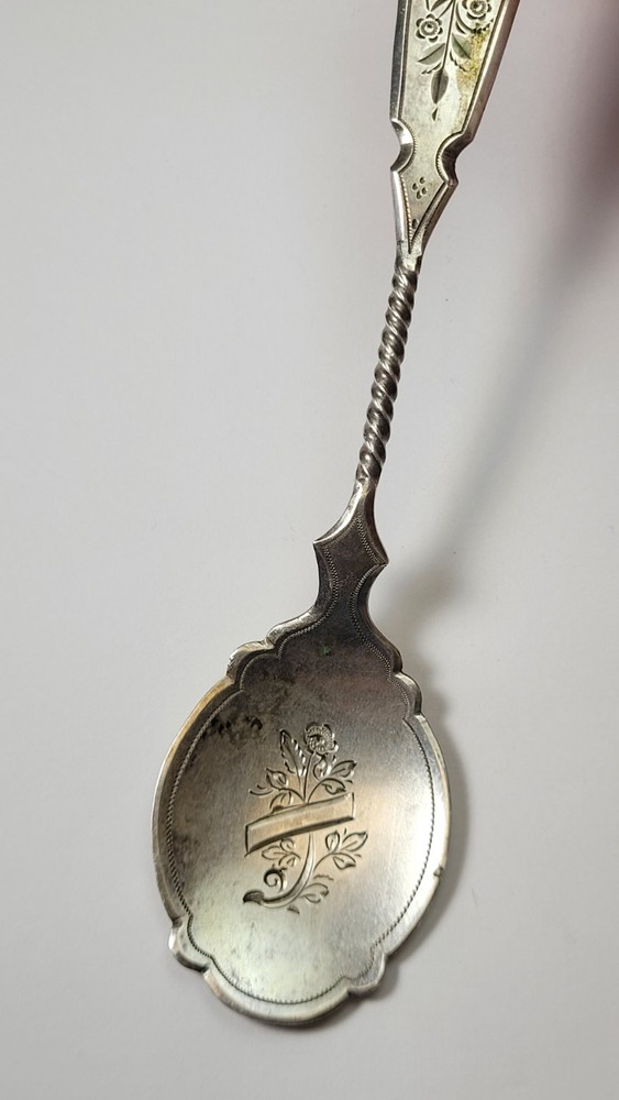 Antique 1896 Dutch Silver Spoon Hand Engraved