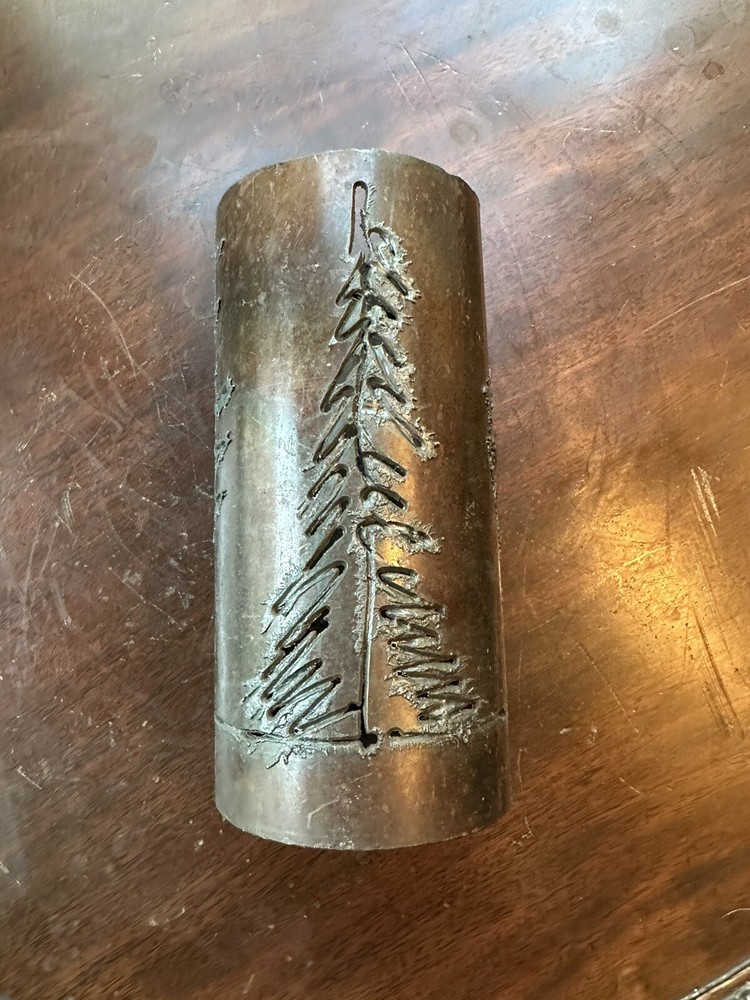 Handmade Blow Torched Metal Pipe Luminary