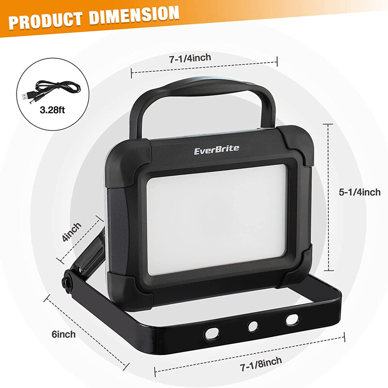 EverBrite 1500Lumen Rechargeable Work Light 2Mode Foldable High Light Work Light