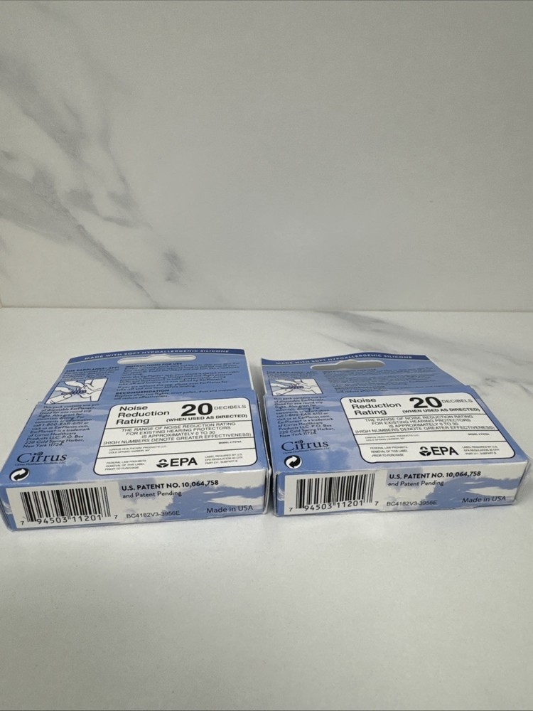 2 Pack - Earplanes Flight Ear Protection Earplugs - 1 Pair each Box Regular Size