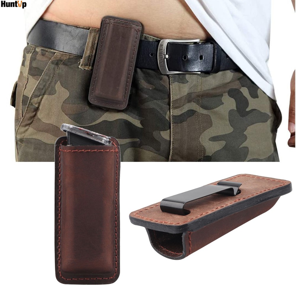 Tactical Genuine Leather Magazine Pouch for .40 .45 9mm Single Stack Mag Holder