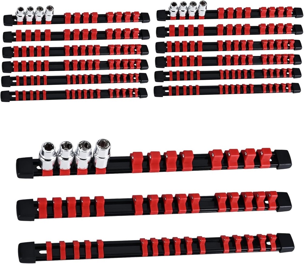 Impact Resistant 15PCS Socket Organizer Kit - Versatile Storage for Tools