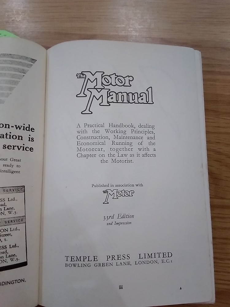 The Motor Manual Practical Handbook 33rd Edition