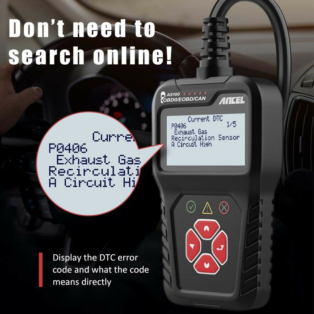 ANCEL AS100 OBD2 Car Scanner Code Reader Diagnostic Tool Engine Fault Check