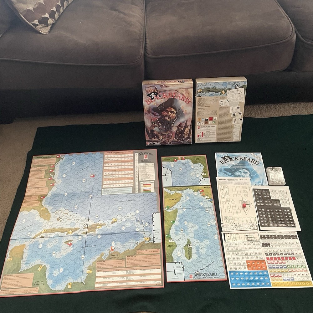Avalon Hill Blackbeard Game Of Piracy 2nd Edition Complete Unpunched Sealed Deck