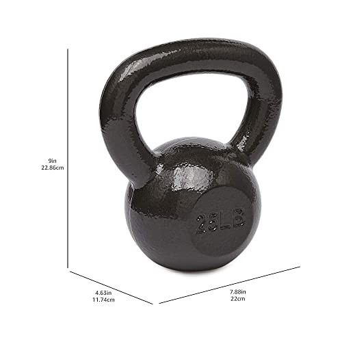 Amazon Basics Cast Iron Kettlebell for Strength Training, 25.0 Pounds, Black