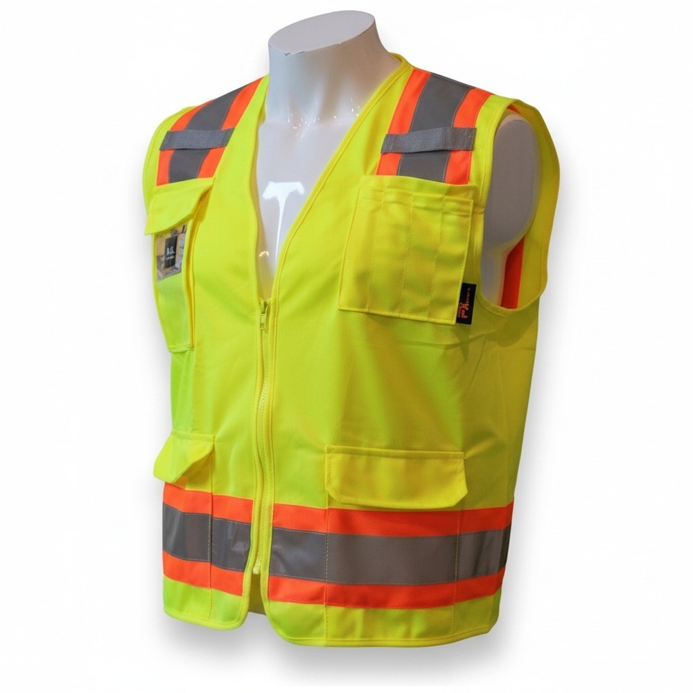 FX HIGH VISIBILITY Surveyor Two Tone Safety Vest  Solid Fabric.
