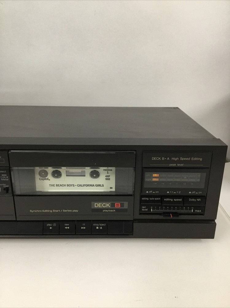 Technics Stereo Double Cassette Deck Player RS-T19 - Tested Working READ DESC!