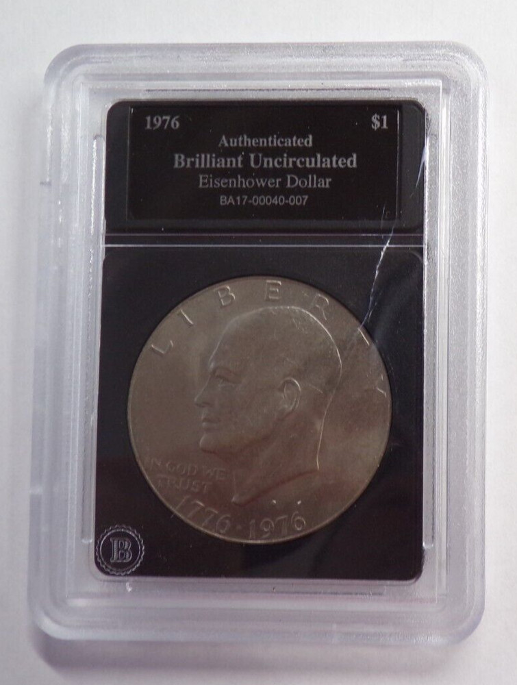Authenticated Brilliant Uncirculated Eisenhower  Dollar 1976