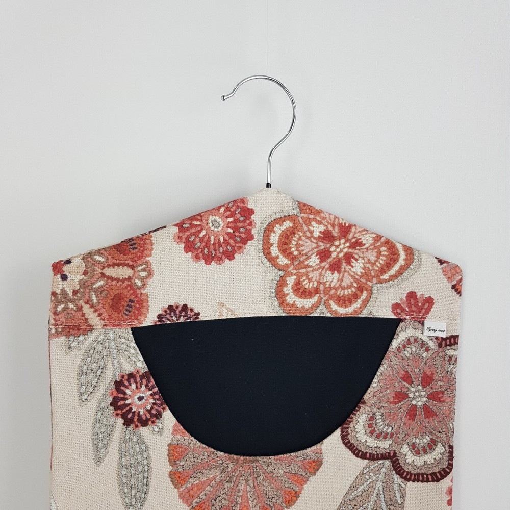 Peg Bag Handmade Cream Raspberry Flowers Lined Laundry Clothes Peg Holder