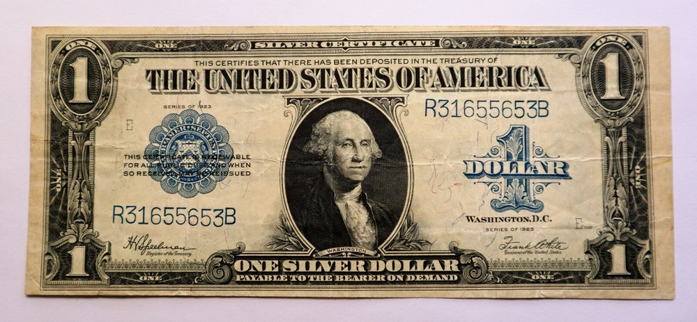 1923 $1 SILVER CERTIFICATE US LARGE NOTE HORSE BLANKET
