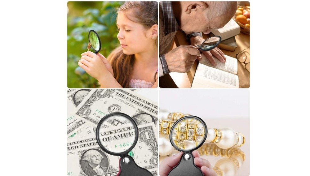 2-Pack 10× Pocket Folding Magnifier Glasses with Protective Sheath