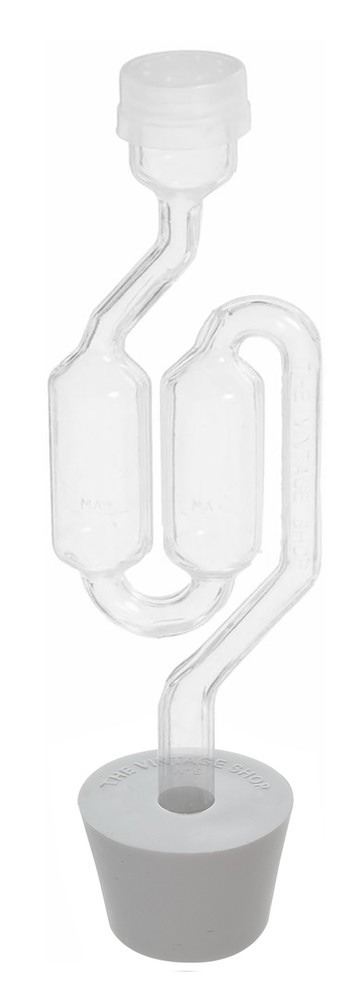 3ct. - S-Shape Airlock with #6 Stopper - Set of 3 (Bubble Airlock)