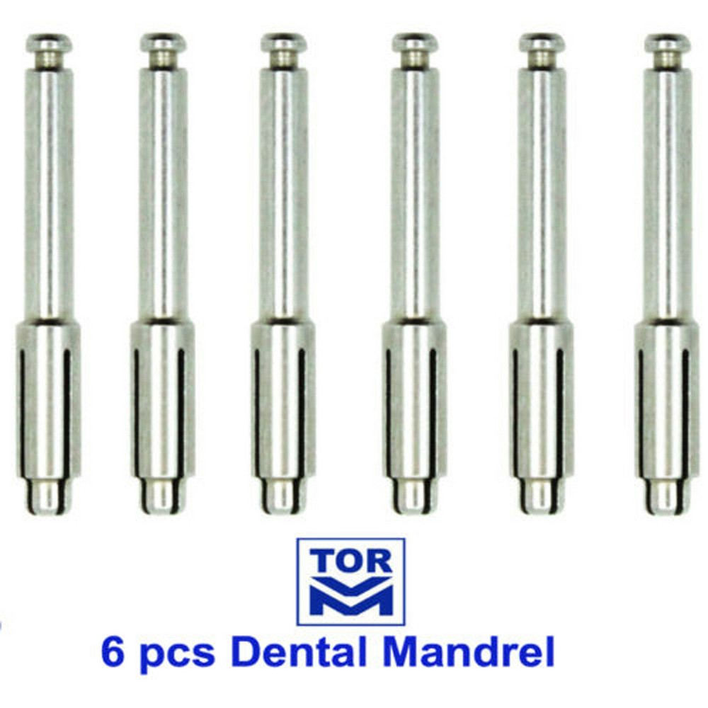 6Pcs Dental Pop-On Mandrels Right Angle For Slow Speed RA Use with Sof-Lex Discs