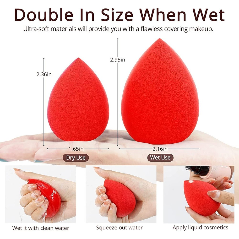Makeup Sponges for Liquid Foundation Primer Blender Tools - 5 Pack