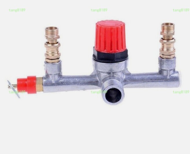 Air Compressor Pressure Valve Switch Control Manifold Regulator Gauges Tools