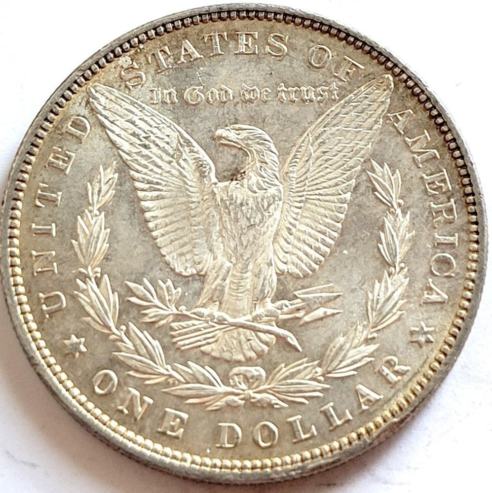 1897 US SILVER MORGAN DOLLAR UNC DETAILS