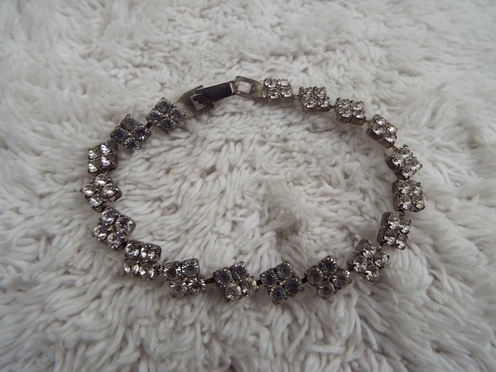 Silvertone Rhinestone Bracelet
