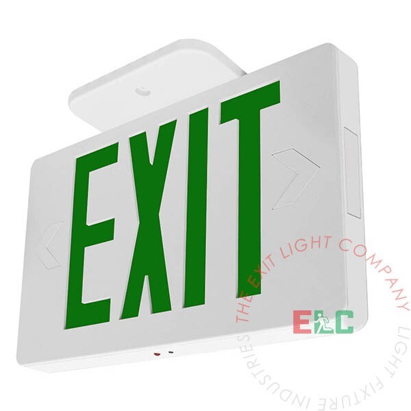 LFI Lights | Thin Green LED Exit Light Sign | UL | LEDT-G-W-BB