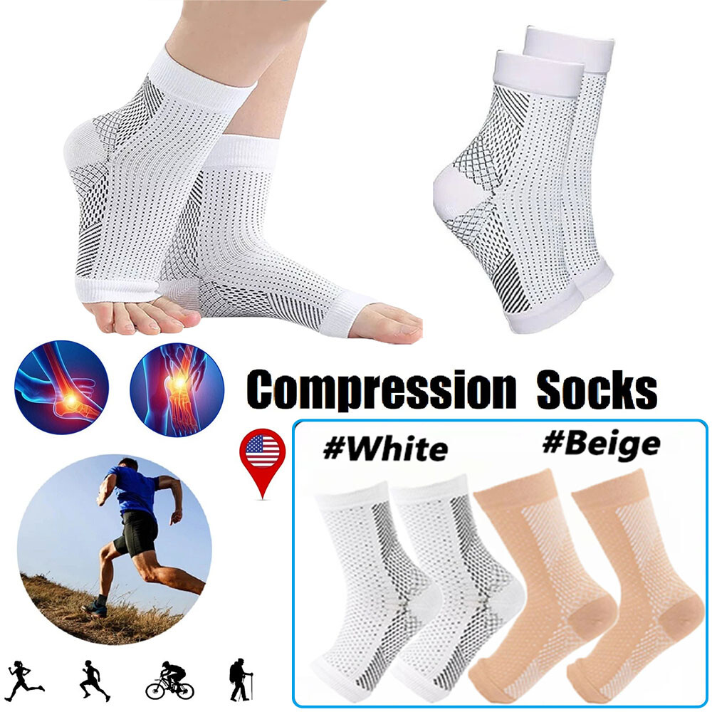 Seamless Compression Ankle Socks - Reduces Swelling,Machine Washable